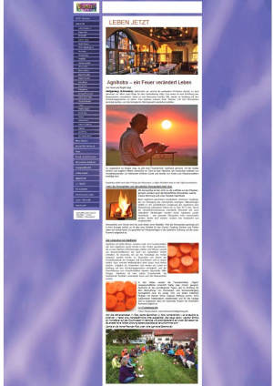 2012-05, Om Spirit Magazin, Leben jetzt, Agnihotra – ein Feuer verändert Leben